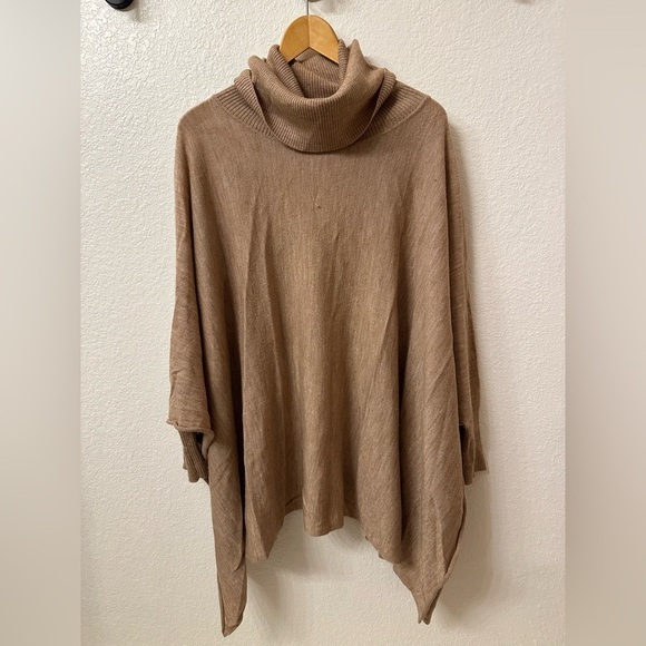 Neiman Marcus Jackets & Blazers - Neiman Marcus Turtle Neck Tan Poncho One Size
